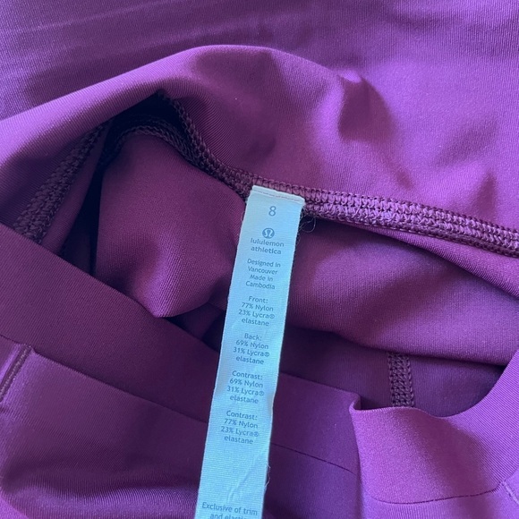 Lululemon Mind Over Miles Cropped Marvel Dark Pink Leggings Size 8 - Picture 6 of 6